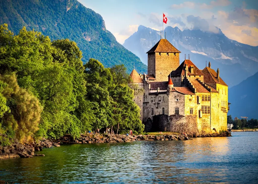 Vista do Chateau de Chillon, em Montreux.