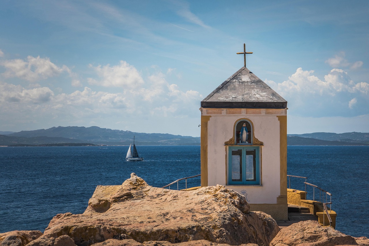 la maddalena, sardinia, italy, church, nature, travel, sea, holiday, religion